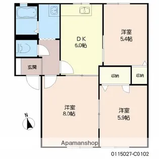 パークサイド久野 Ⅲ【1階】の間取り