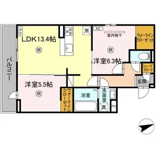 ヴェルシオール リアン【2階】の間取り