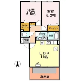 パークサイドM・Y【1階】の間取り