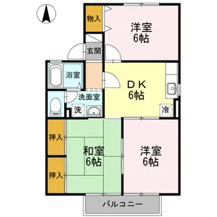 サニーハウスさとう B棟【1階】の間取り