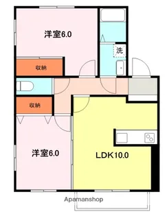 プライムコート須賀【A202号室】の間取り