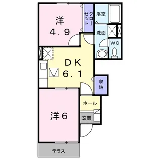 グラン・リゴレットB【1階】の間取り