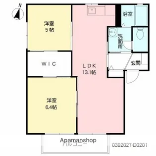 フレグランスサンライズD【202号室】の間取り