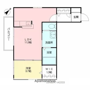 プチメゾン畑中Ⅱ【203号室】の間取り