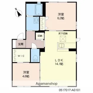 コンフォート森A【1階】の間取り