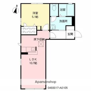 ドゥーメゾン【105号室】の間取り