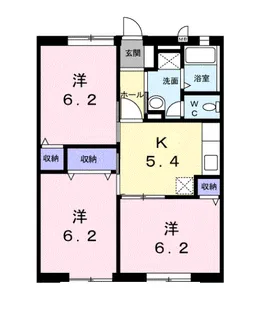 カーサパルドⅠ【2階】の間取り