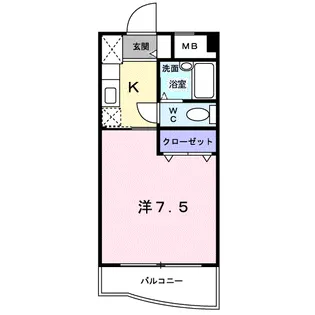 1Kの間取り画像