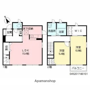 ディアス中嶋【B101号室】の間取り