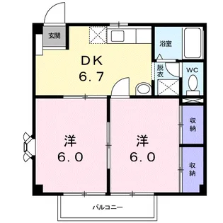 カーム松村【2階】の間取り