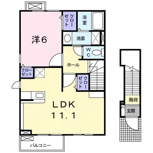 1LDKの間取り画像