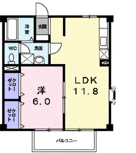 LARGE,GATE輝・A【1階】の間取り
