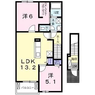 カルム・ルシエル横尾【2階】の間取り