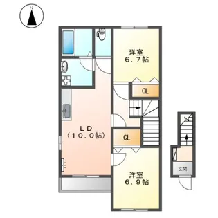 コンフォール 皆春【2階】の間取り