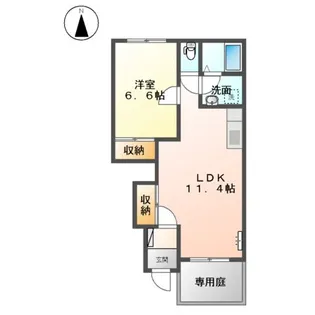 スターテラス 小池原【00102号室】の間取り