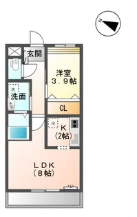 グランヴェルデ蓮池【00202号室】の間取り