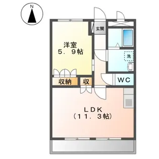 カーサ・ベルデB【00206号室】の間取り