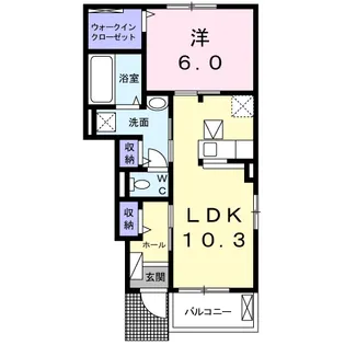 サンシャイン西寺C【1階】の間取り