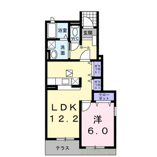 エバーグリーン木上【1階】の間取り