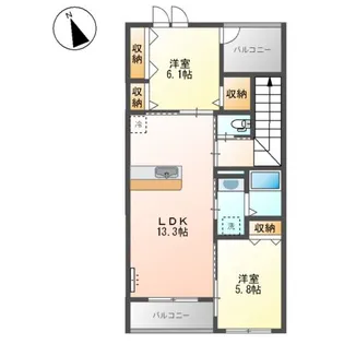 メルヴェーユⅡ【00205号室】の間取り