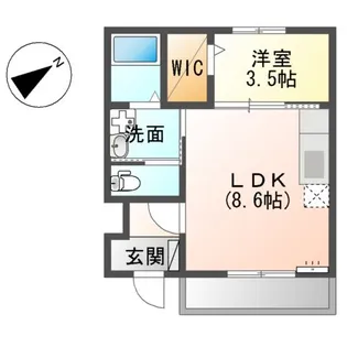 ル・シェルブルー【1階】の間取り