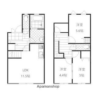 大分県大分市大字迫【テラスハウス】の間取り