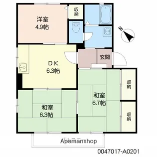 フレグランス英A【201号室】の間取り
