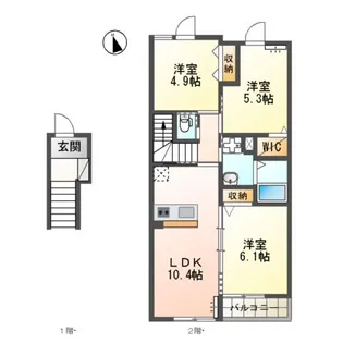 ウィル・ヴェリタス (WILL・VERITAS)【2階】の間取り