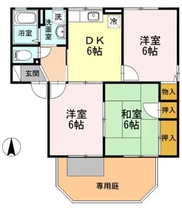 コンフォート山下 B棟【101号室】の間取り