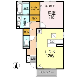 セジュール 宗方【106号室】の間取り