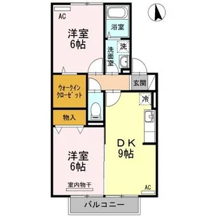 グリーン ティアラ B【2階】の間取り