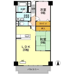 リシェス城崎【3階】の間取り