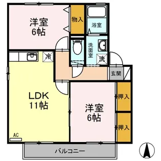 ボヌール下郡【2階】の間取り