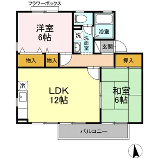 メルベーユ葛木 B【202号室】の間取り