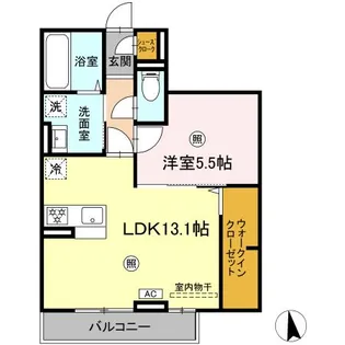 1LDKの間取り画像