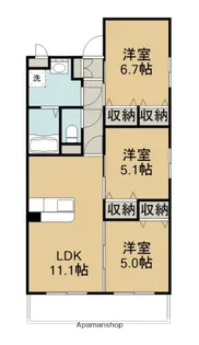 BERRYTS大在【2階】の間取り