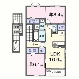 2LDKの間取り画像
