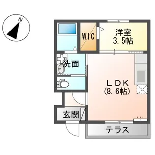 リバーフロント長浜【1階】の間取り