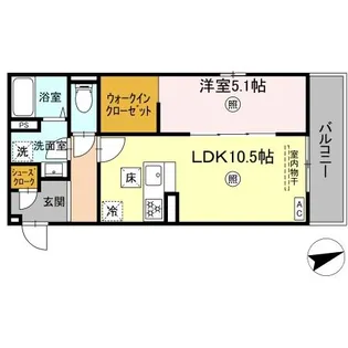 ヴェルシオール リアン【1階】の間取り