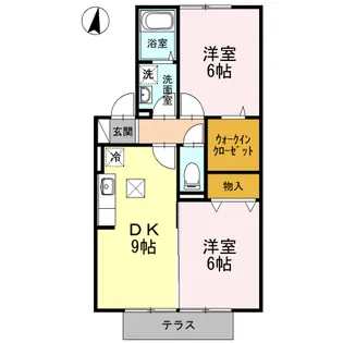 ウィステリア B棟【1階】の間取り