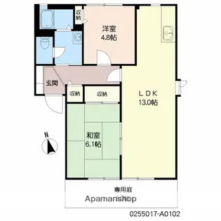 プラスパ高畑A【102号室】の間取り