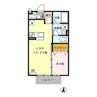 ソレイユI【102号室】の間取り