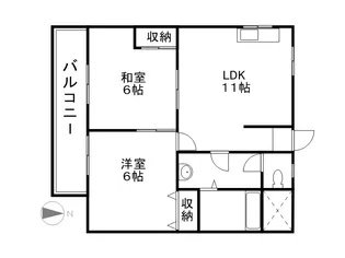 2LDKの間取り画像