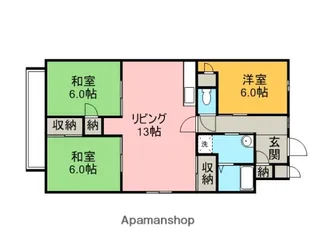 グランベール別府【601号室】の間取り