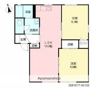 ラークA【102号室】の間取り