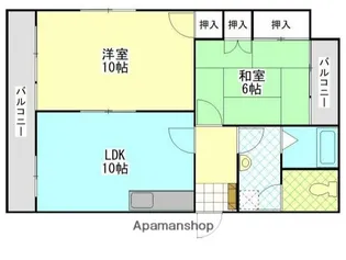 浜町コーポ【402号室】の間取り