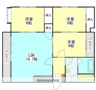 浜町コーポ【302号室】の間取り