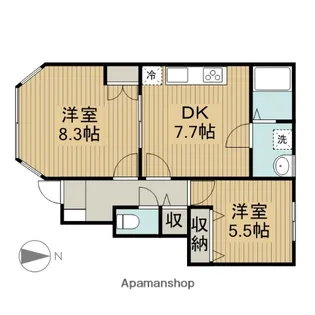 トレステーラ北浜【103号室】の間取り