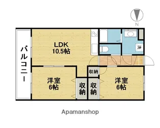 プランタン南町【203号室】の間取り
