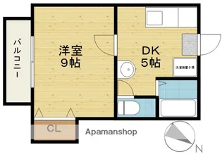 スカイコート【107号室】の間取り